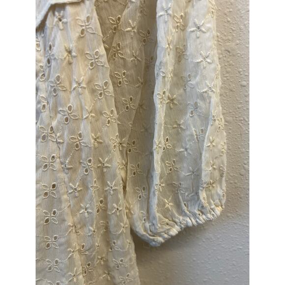 NWT BOHO eyelet Ivory Free People Malina Maxi Dress Size Large $198 MSRP - Picture 5 of 11